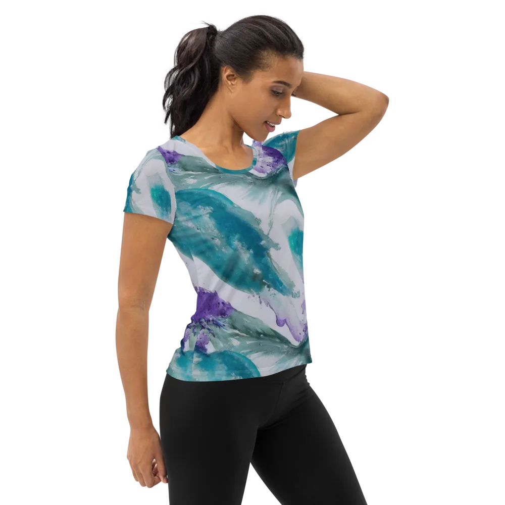 Tidal Lilac on Women's Athletic T-Shirt — Right
