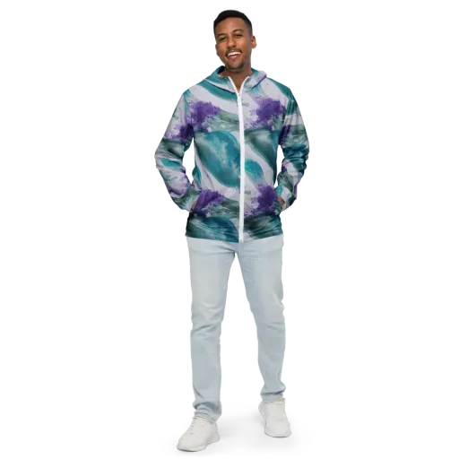 Tidal Lilac on a Men's Windbreaker