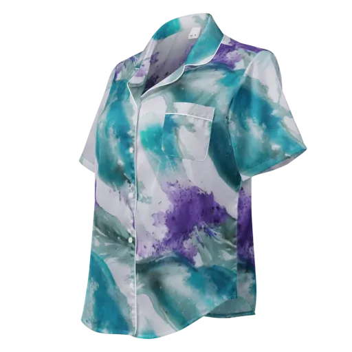 Tidal Lilac on a Women's Short Sleeve Pajama Top