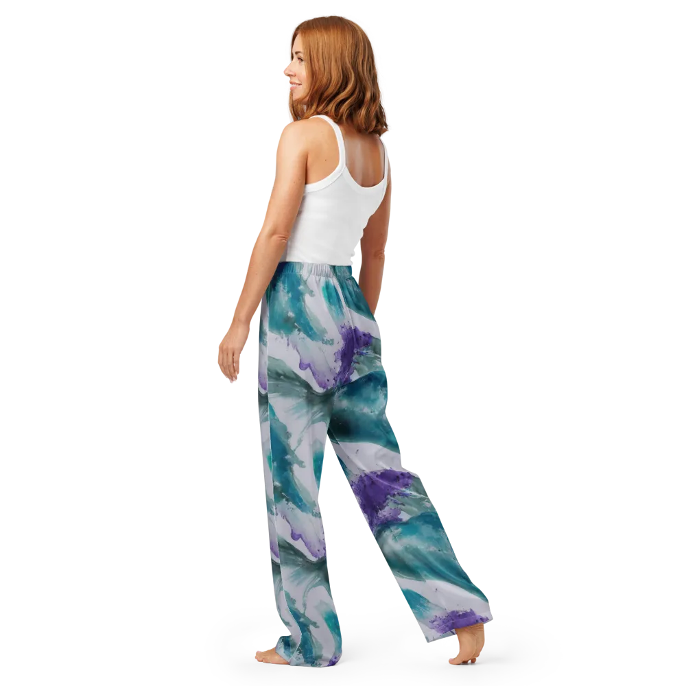 Tidal Lilac on Women's Pajama Pants — Back
