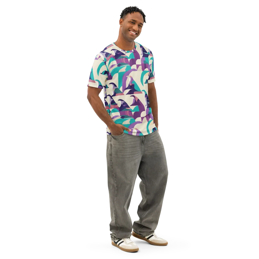 Violet Vogue on Men's Cotton Crew Neck T-Shirt — Right Front