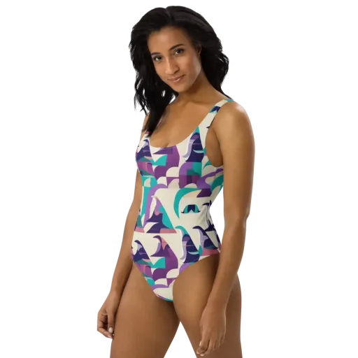 Violet Vogue on a One-Piece Swimsuit