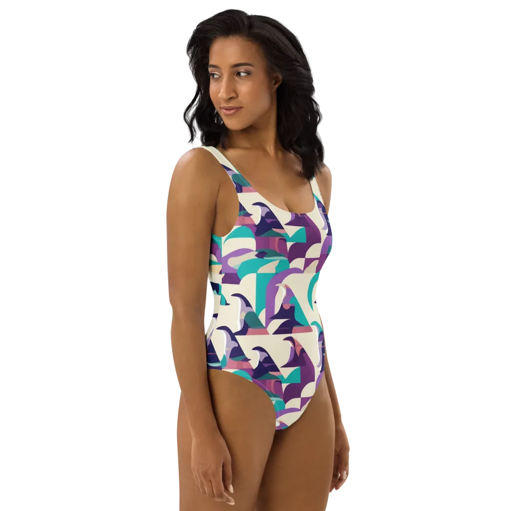 Violet Vogue on One-Piece Swimsuit — Right
