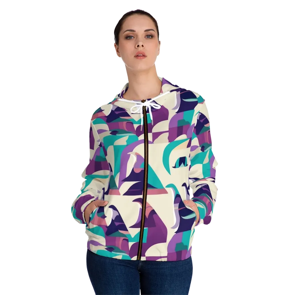 Violet Vogue on Women's Full-Zip Hoodie — Front On Person
