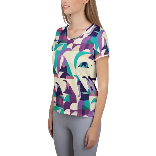 Violet Vogue on a Women's Athletic T-Shirt