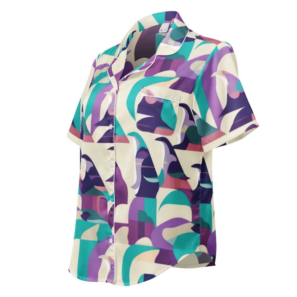 Violet Vogue on Women's Short Sleeve Pajama Top — Left Front