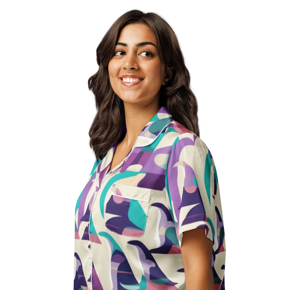 Violet Vogue on Women's Short Sleeve Pajama Top — Left Front