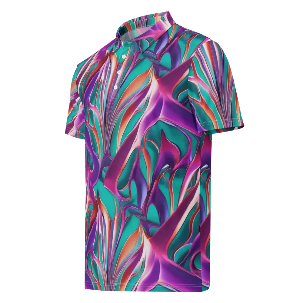 Prism Leaf on Men's Slim Fit Polo Shirt — Left Front