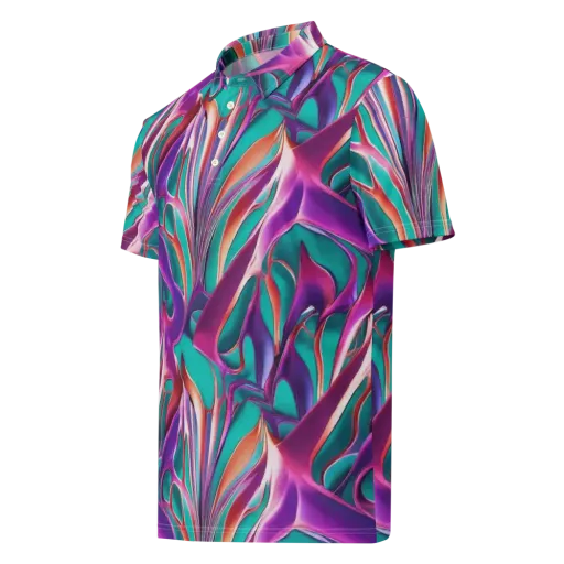 Prism Leaf on a Men's Slim Fit Polo Shirt
