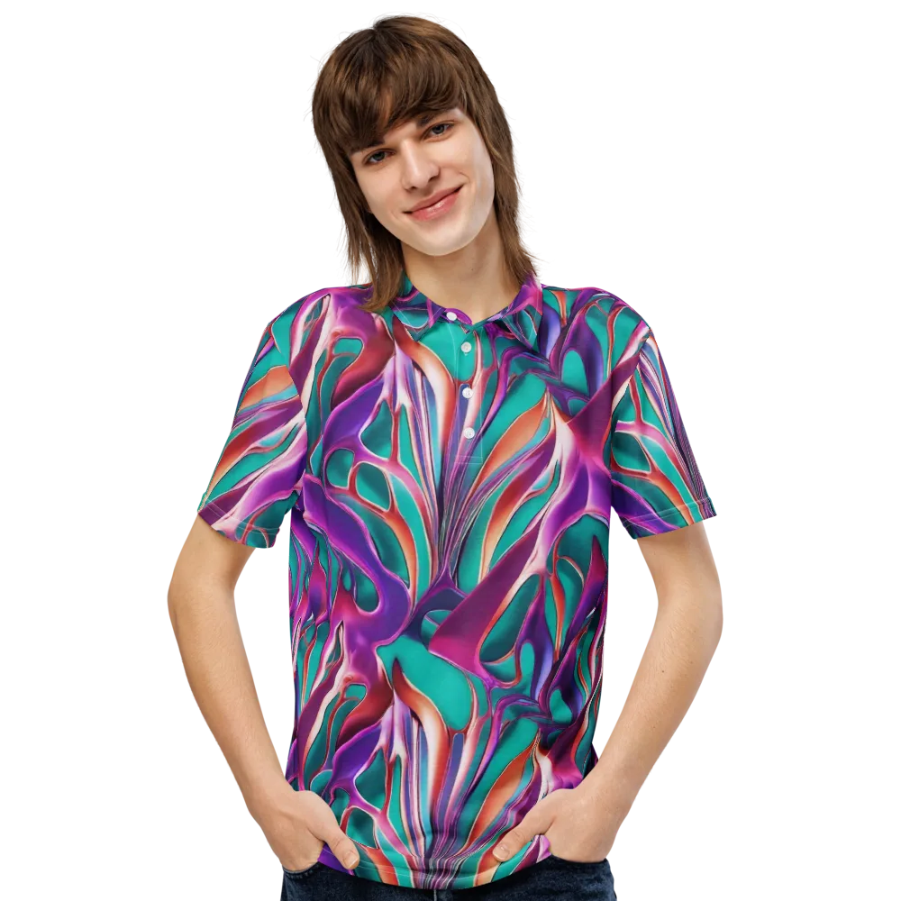 Prism Leaf on Men's Slim Fit Polo Shirt — Front
