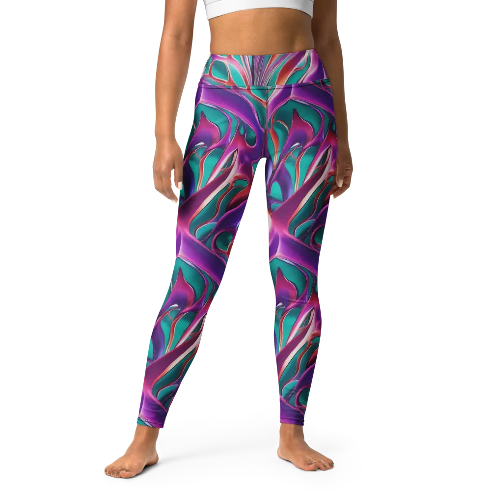 Prism Leaf on Yoga Leggings — Front