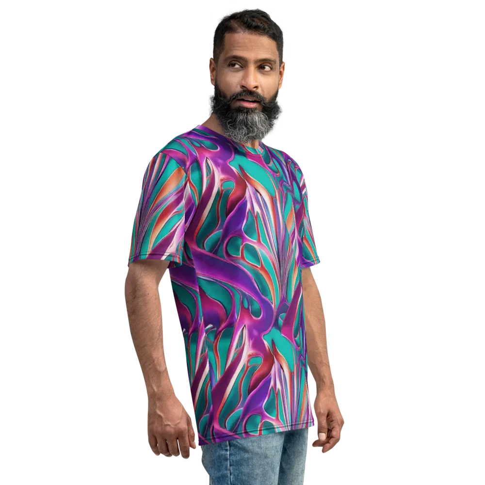Prism Leaf on Men's Crew Neck T-Shirt — Right