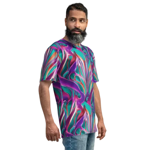 Prism Leaf on a Men's Crew Neck T-Shirt