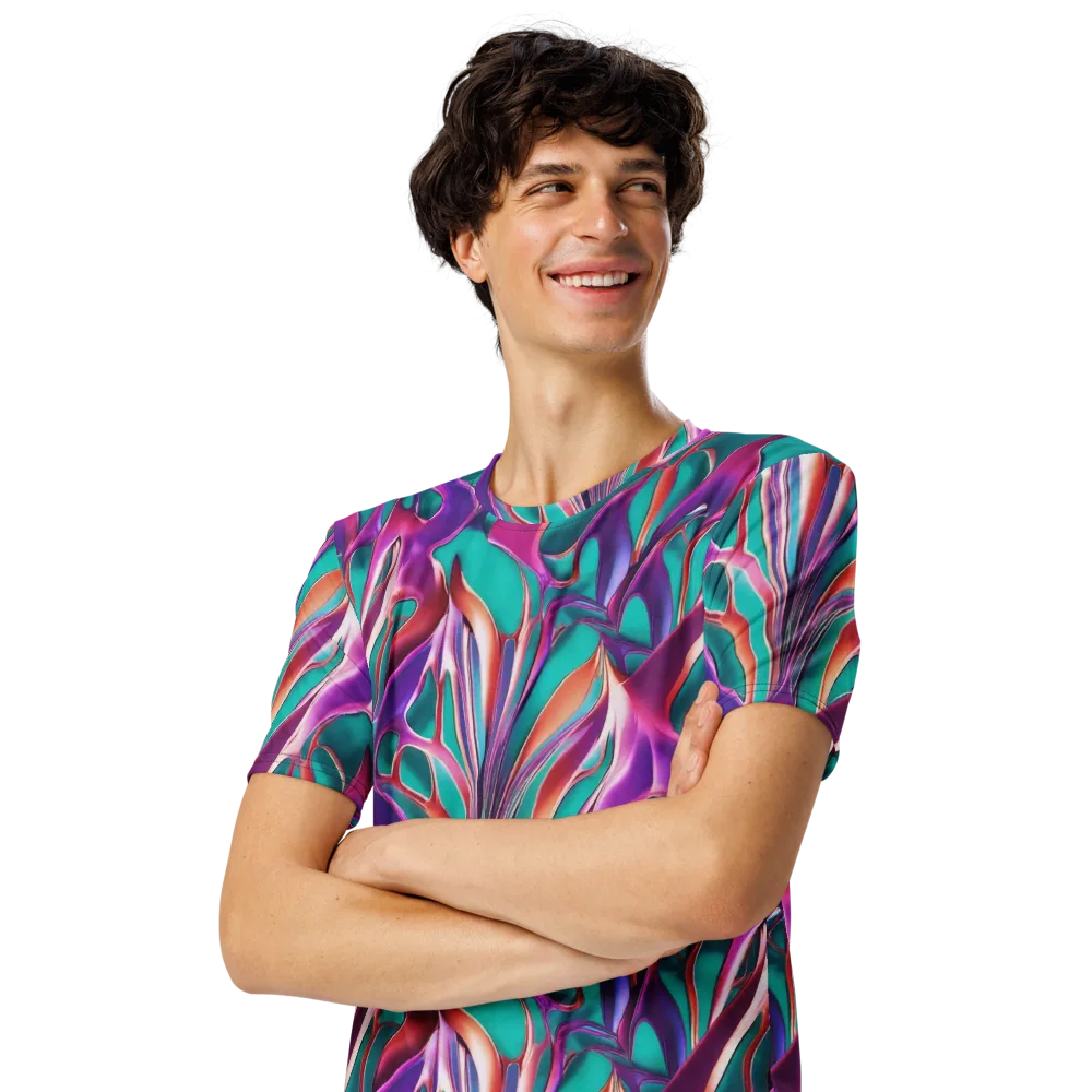 Prism Leaf on Men's Crew Neck T-Shirt — Left Front