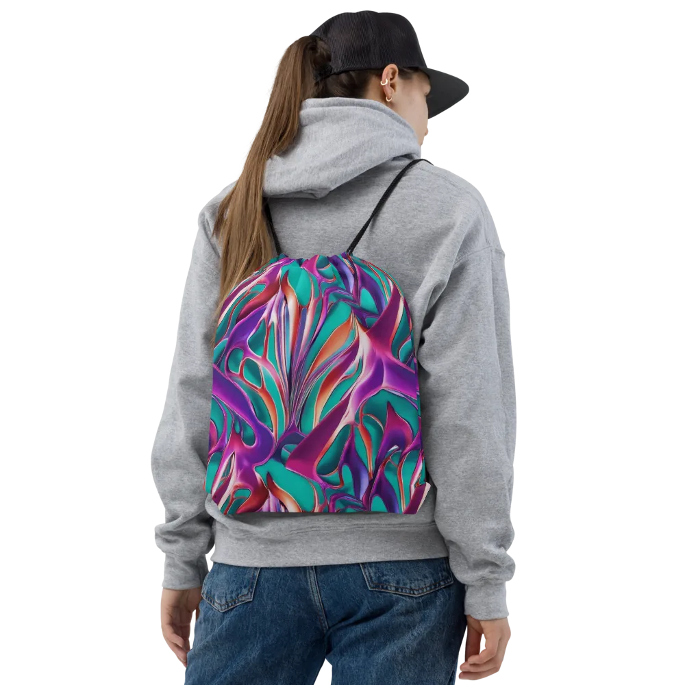 Prism Leaf on Drawstring Bag — Front