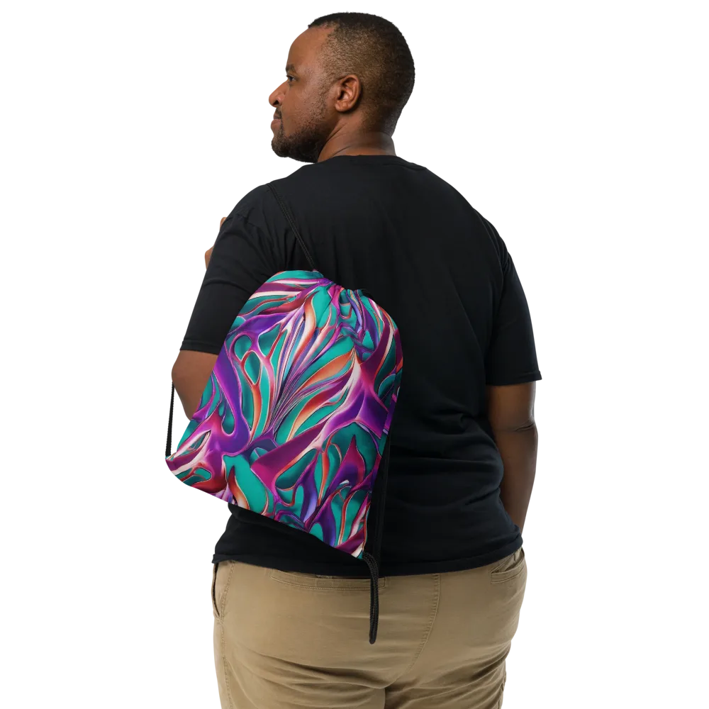 Prism Leaf on Drawstring Bag — Front