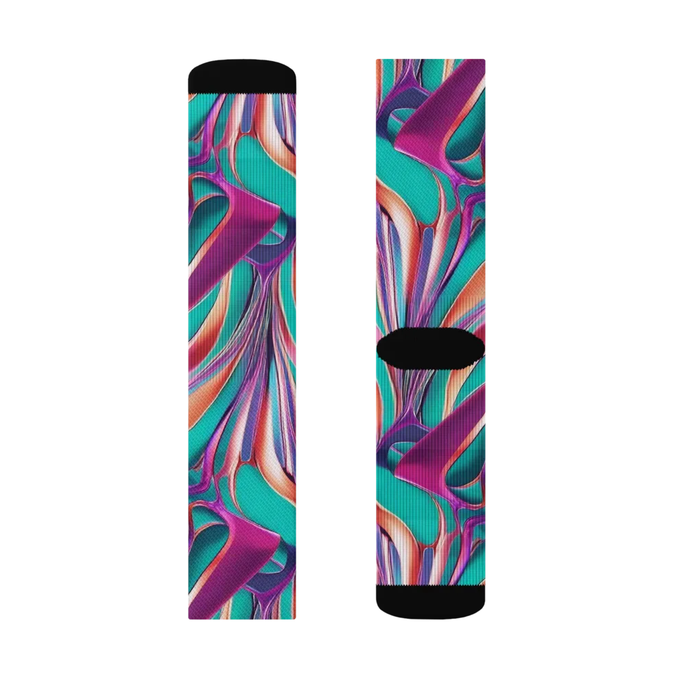 Prism Leaf on Socks — Left Sock