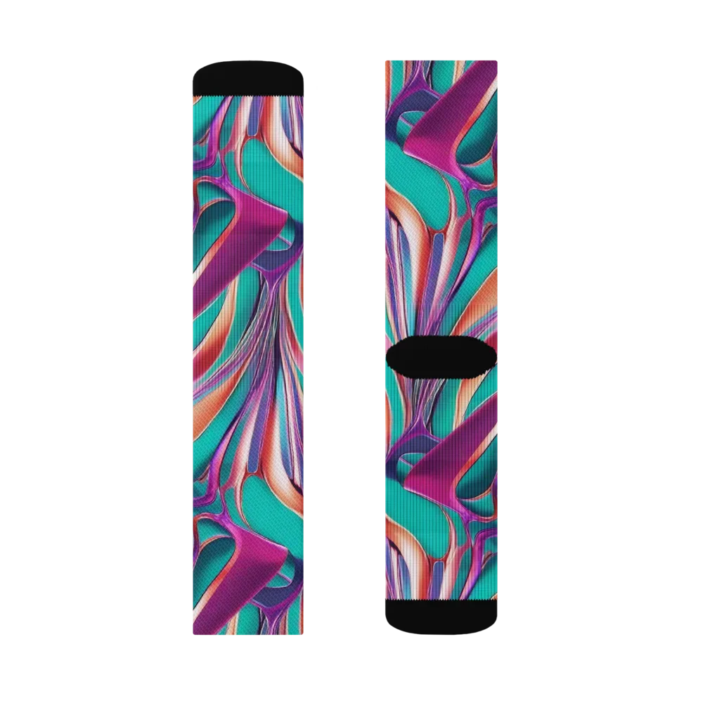 Prism Leaf on Socks — Right Sock