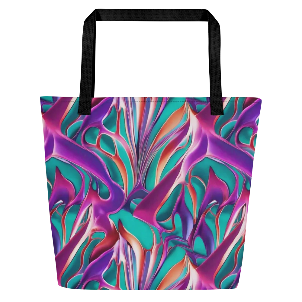 Prism Leaf on Large Tote Bag W/ Pocket — Front