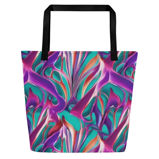 Prism Leaf on a Large Tote Bag W/ Pocket