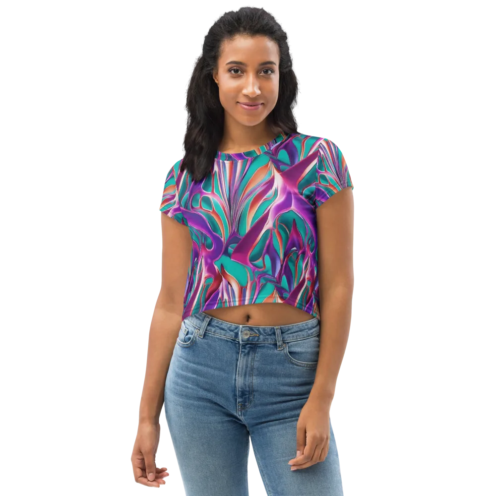 Prism Leaf on Crop Tee — Front