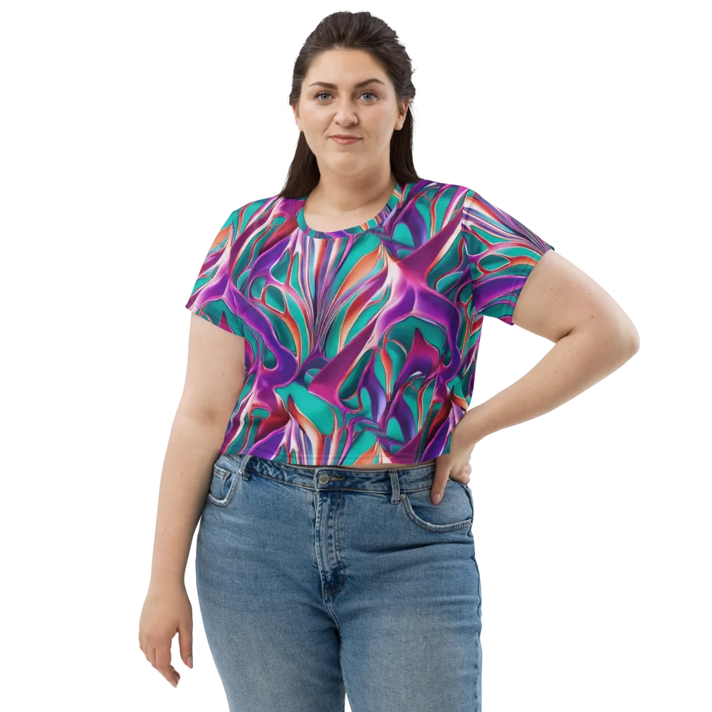 Prism Leaf on Crop Tee — Front