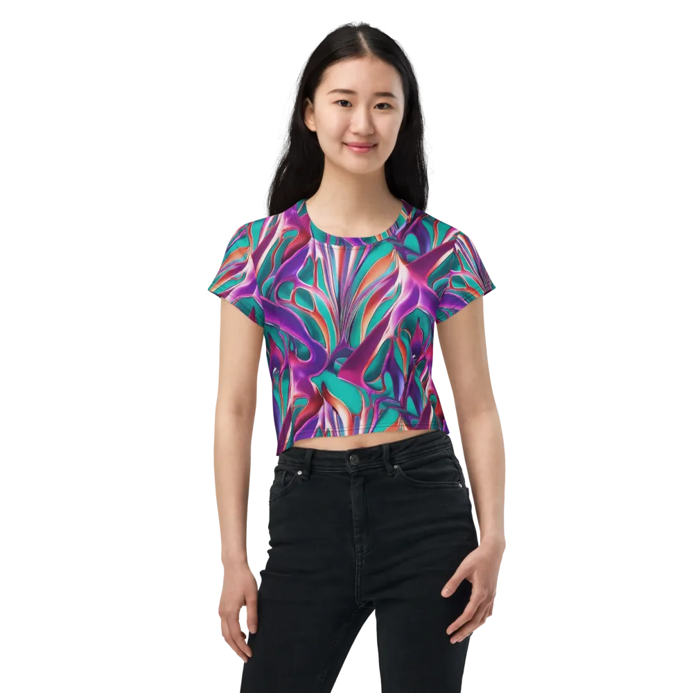 Prism Leaf on Crop Tee — Front