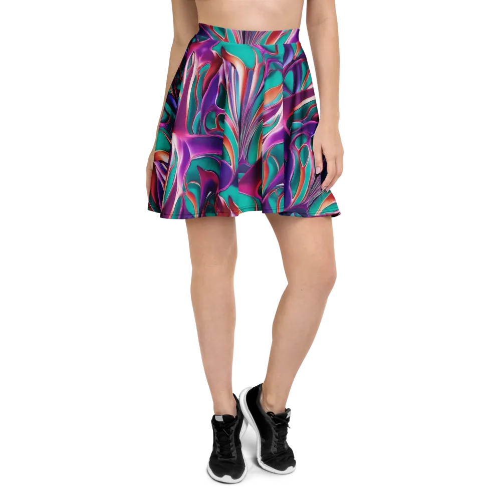 Prism Leaf on Skater Skirt — Front
