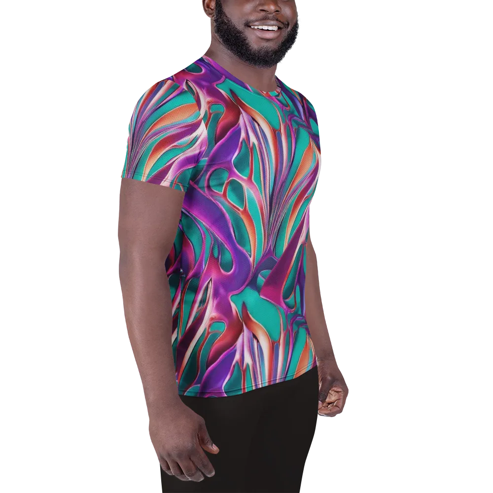 Prism Leaf on Men's Athletic T-Shirt — Right