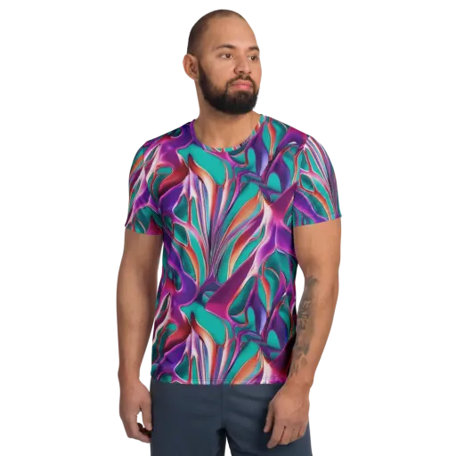 Prism Leaf on a Men's Athletic T-Shirt