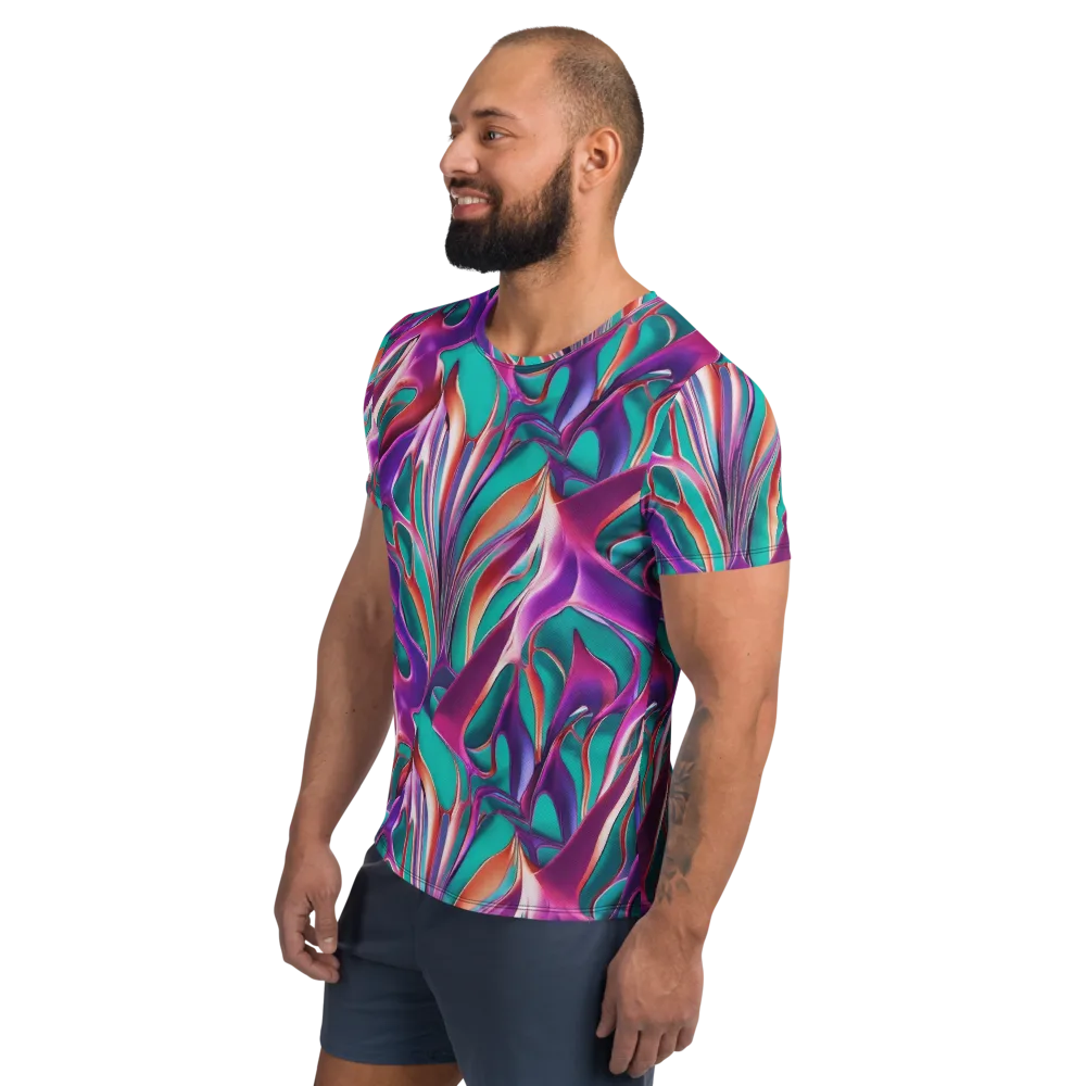 Prism Leaf on Men's Athletic T-Shirt — Left