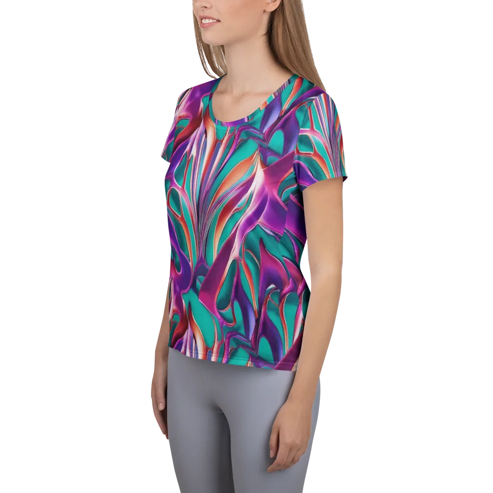 Prism Leaf on Women's Athletic T-Shirt — Left