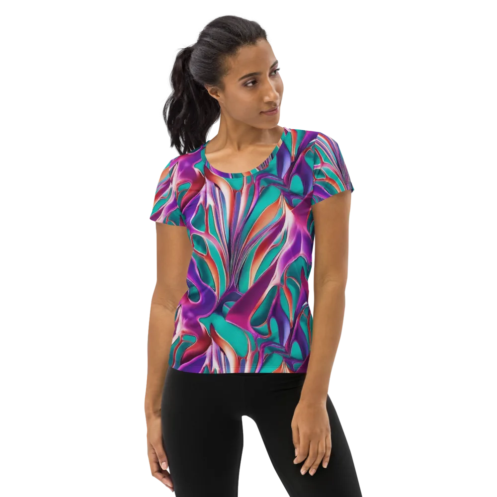 Prism Leaf on Women's Athletic T-Shirt — Front