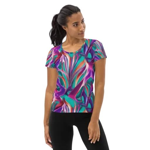 Prism Leaf on a Women's Athletic T-Shirt