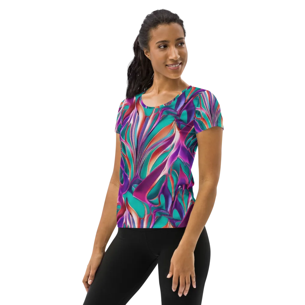 Prism Leaf on Women's Athletic T-Shirt — Left