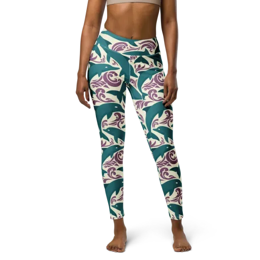 Tidal Flourish on a Yoga Leggings