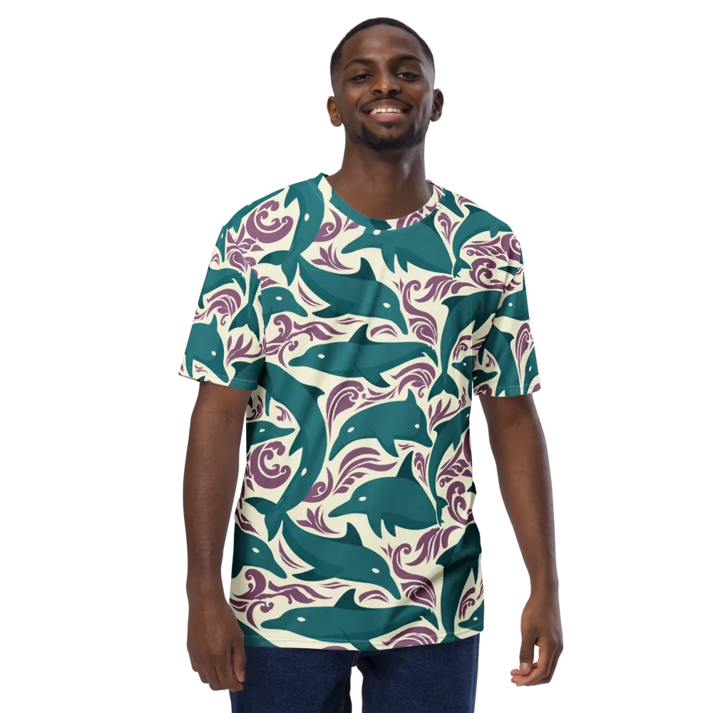 Tidal Flourish on Men's Crew Neck T-Shirt — Front