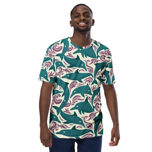 Tidal Flourish on a Men's Crew Neck T-Shirt
