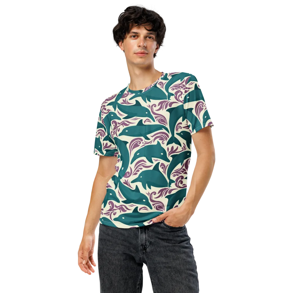 Tidal Flourish on Men's Crew Neck T-Shirt — Front