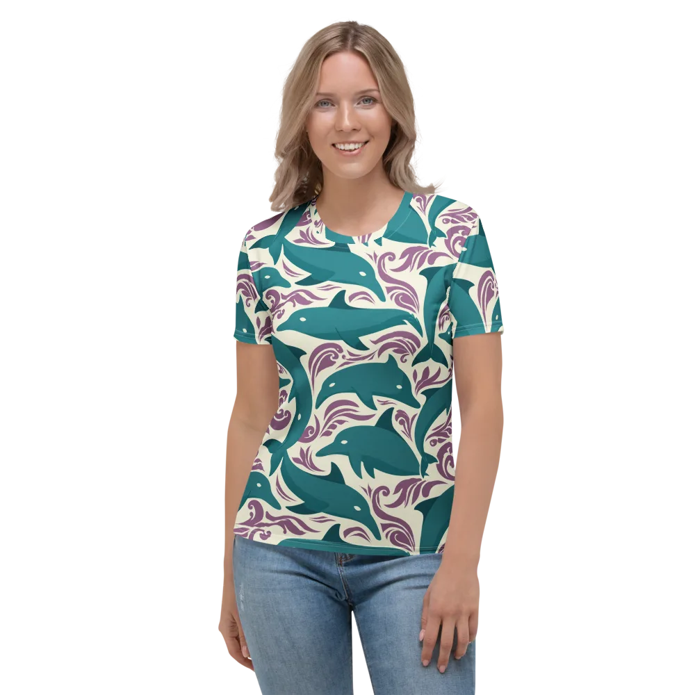 Tidal Flourish on Women's Crew Neck T-Shirt — Front