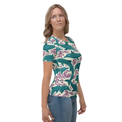 Tidal Flourish on a Women's Crew Neck T-Shirt