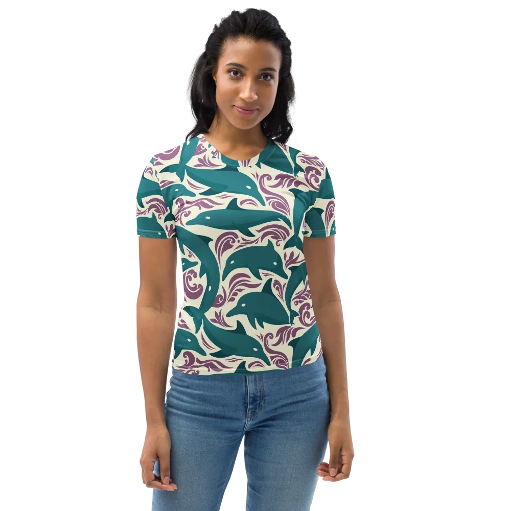 Tidal Flourish on Women's Crew Neck T-Shirt — Front