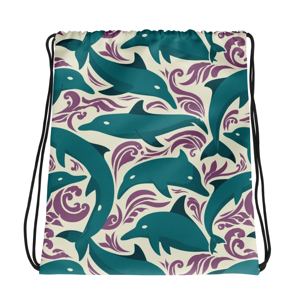 Tidal Flourish on Drawstring Bag — Photo