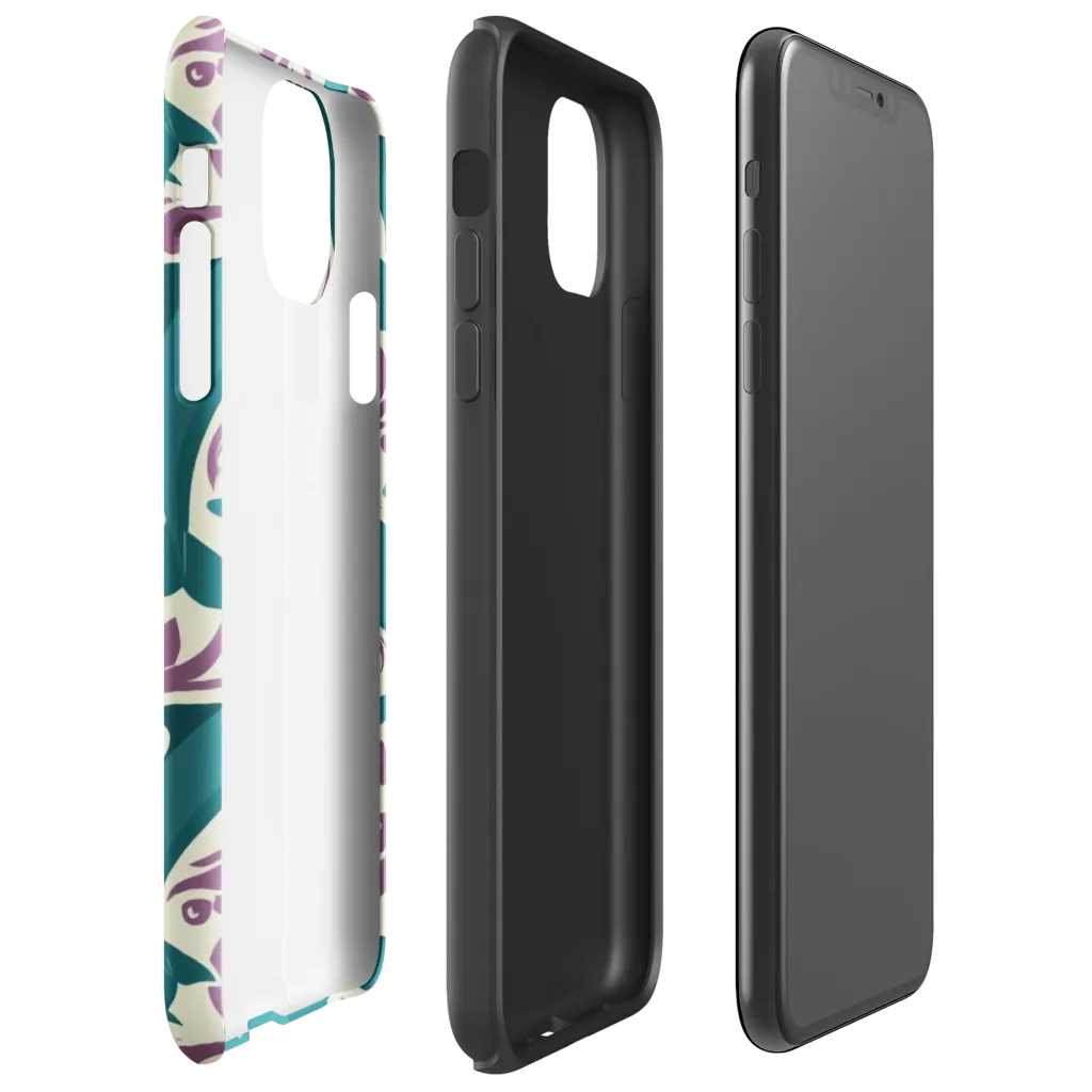 Tidal Flourish on Tough Case for iPhone® — Right