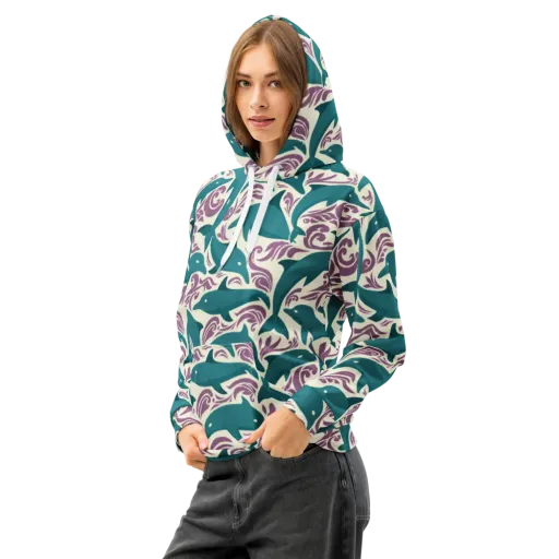 Tidal Flourish on a Cotton Hoodie