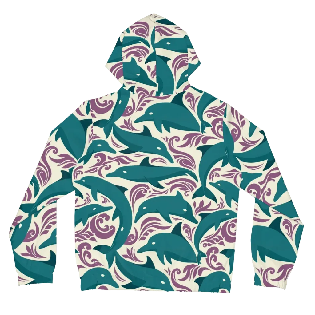 Tidal Flourish on Women's Full-Zip Hoodie — Back