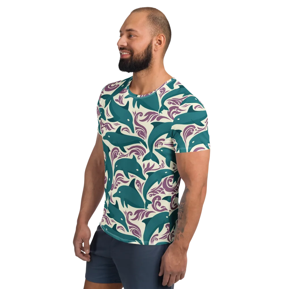 Tidal Flourish on Men's Athletic T-Shirt — Left