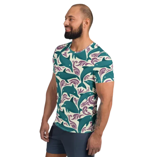 Tidal Flourish on a Men's Athletic T-Shirt