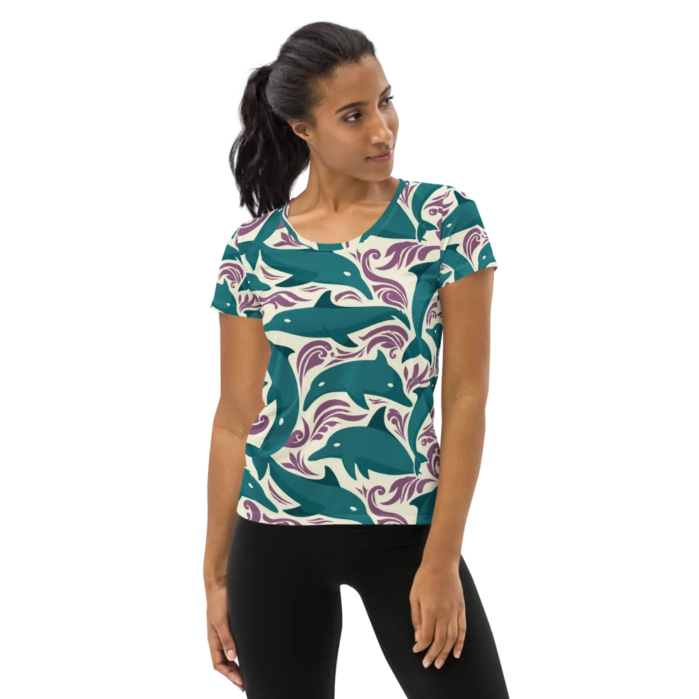 Tidal Flourish on Women's Athletic T-Shirt — Front