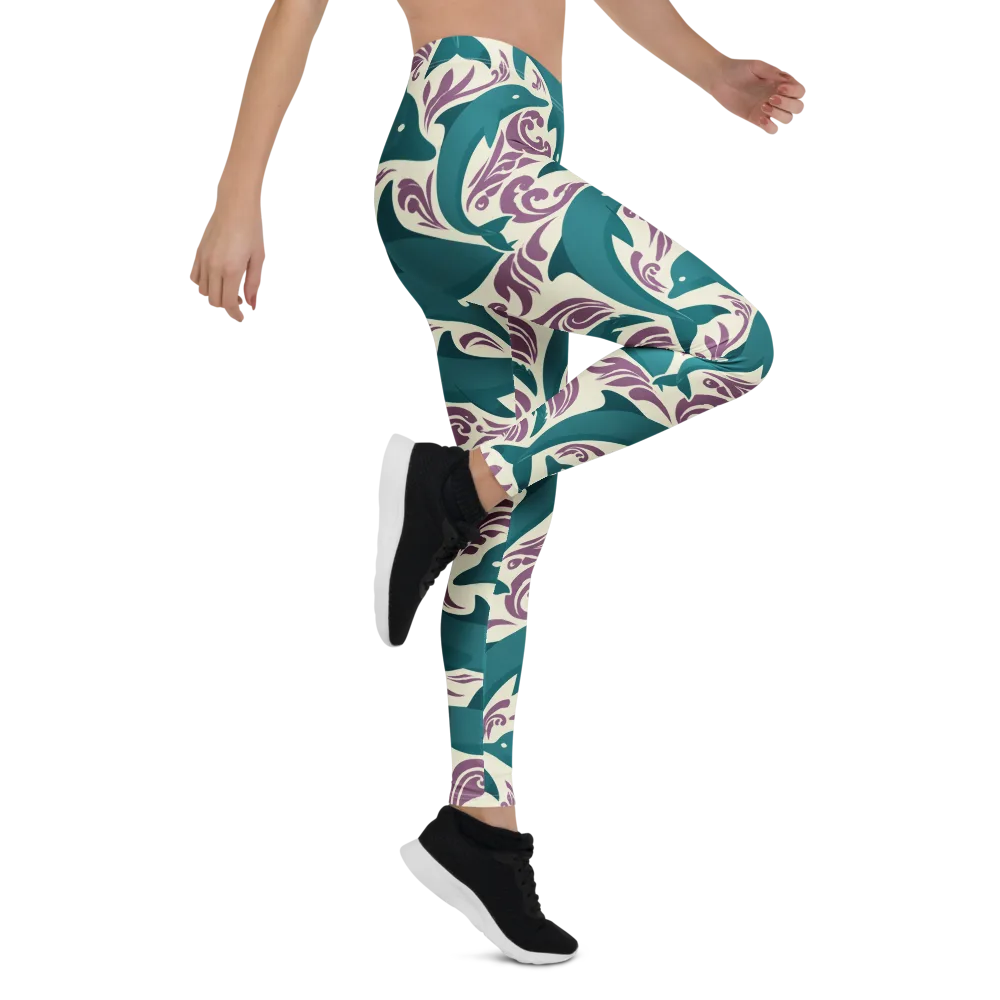 Tidal Flourish on Leggings — Right